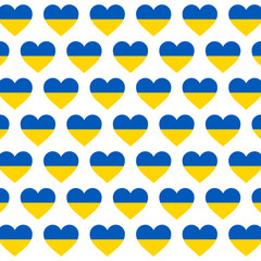 Ukraine love heart pattern blue yellow colors design vector illustration template. Peace nation sign banner background.
