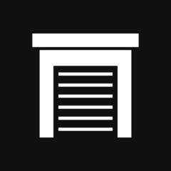 Warehouse icon on grey background