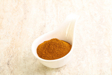 Dry Paprika powder in the bowl