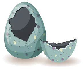 Behangcirkel Egg shell cracking on white background © blueringmedia
