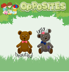 Opposite words for beautiful and ugly