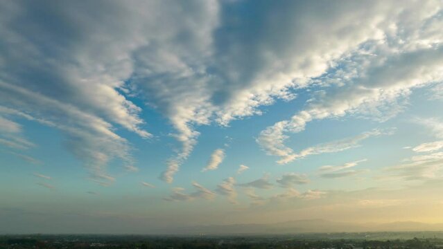 Time lapse cloud running morning sky in Chiang Mai ,Thailand.