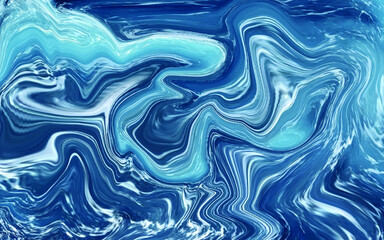 Abstract liquid blue ocean fluid texture marble background premium vector