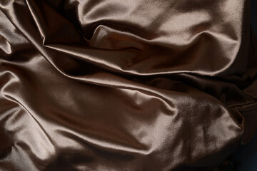 Brown silk, Beautiful background with cloth dark brown or chocolate color