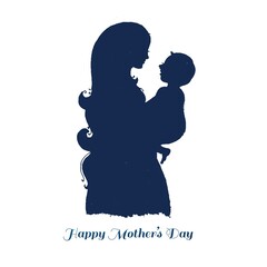 Beautiful mothers day for woman and child love card background