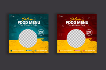 Special delicious food social media banner post template