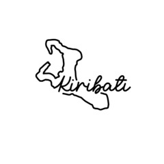 Kiribati outline map with the handwritten country name. Continuous line drawing of patriotic home sign. A love for a small homeland. T-shirt print idea. Vector illustration.