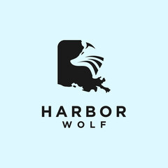 wolf map logo or wolf logo