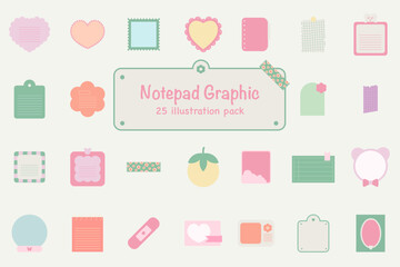 Pastel Notepad Graphic Illustration