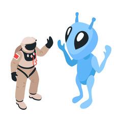 Astronaut With Alien Composition