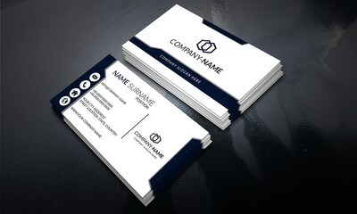 Black and White color Modern Business Card