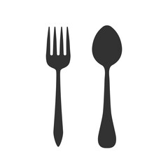 Vector icon fork with a knife. Vector