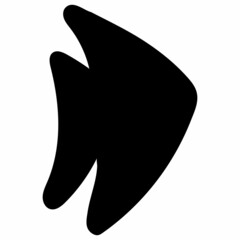 Fish Black Silhouette Illustration Isolated on White Background.