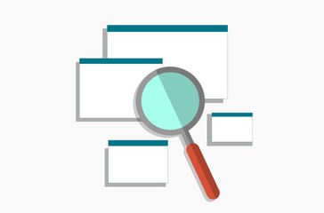 Website SEO, search engine optimization, analysis and process flat vector