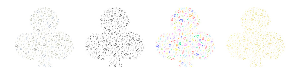 たくさんの音符で構成されたクラブマーク
