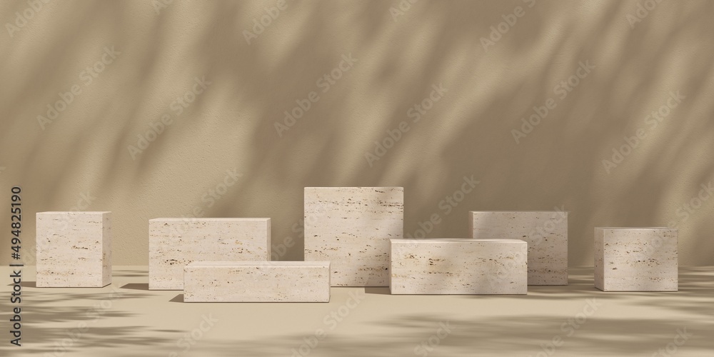 Poster abstract background, mock up scene with podium geometry shape for product display. 3d rendering