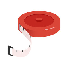 裁縫で使用するメジャー(巻尺)のベクターイラスト素材