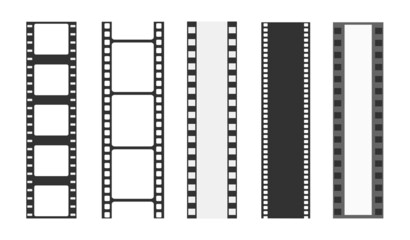 Cinema strip templates. Negative and strip, media filmstrip. Film roll vector, film 35mm