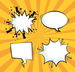 four expression pop art icons © Gstudio