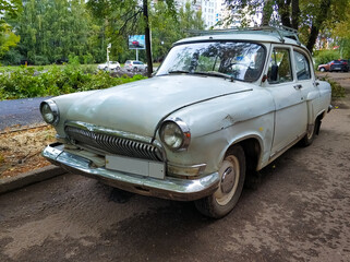 Retro car on the streets of the city.