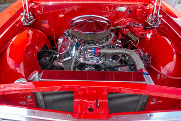 Old vintage retro upgraded classic car engine