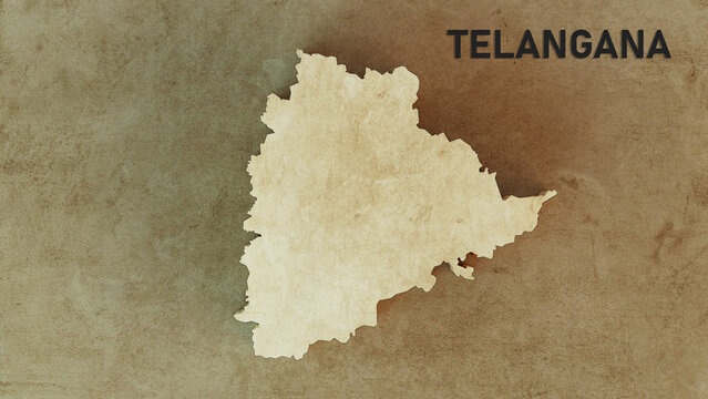Telangana Map 3d Rendered Illustration 