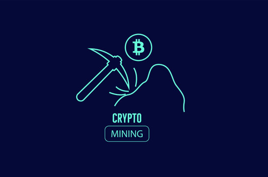 abstract crypto mining illustration design  