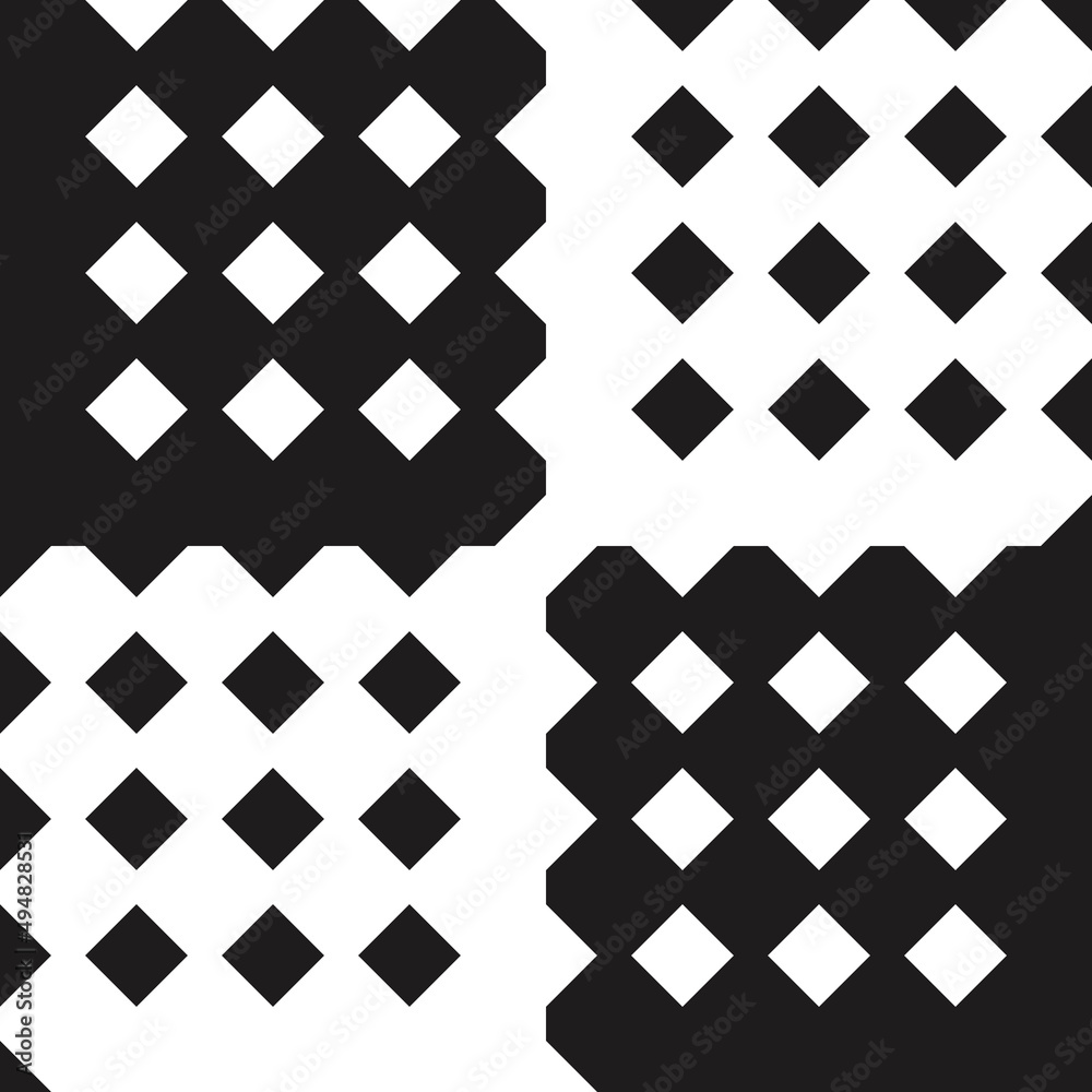 Poster Checkered version of the tile with rhombuses. Vector.