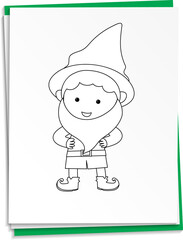 Hand drawn gnome on paper