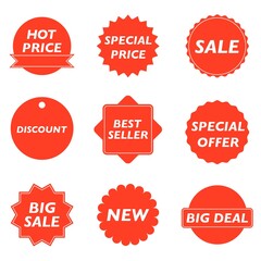 Vector badges and labels isolated. Labels for banners and posters design.