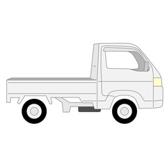 軽トラックのイラスト（白背景・ベクター・切り抜き）