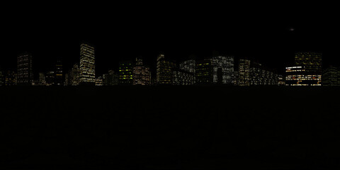 night city 360 HDRI. environment, panorama, 3d rendering 01  © Damien
