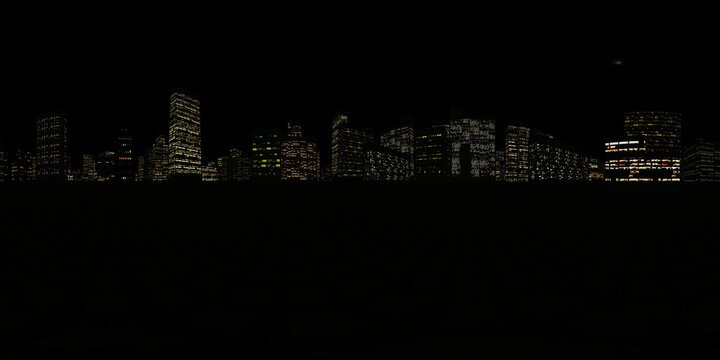 night city 360 HDRI. environment, panorama, 3d rendering 01
