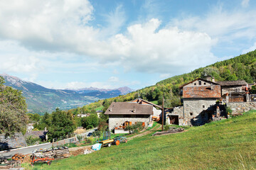 Fototapeta na wymiar mountain village in Piedmont region