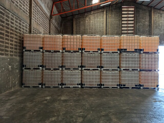 Chemical fertilizer Urea Stockpile jumbo-bag in a warehouse waiting for shipment