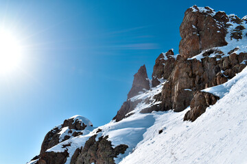 snow covered mountains