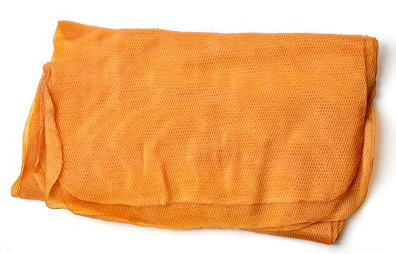 Rubber sheets or para rubber sheets isolated on a white background, Long rubber sheet is dark yellow or brown color, sticky.