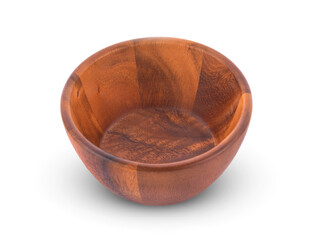 wooden bowl  isolated on a white background