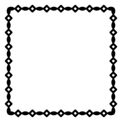 Border frame square pattern. Islamic, indian, greek motifs. Geometric frames in black color isolated on white background