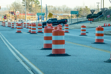 abstract highway contruction while driving