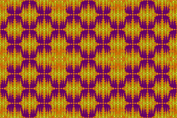 Seamless ethnic fabric pattern, golden flower pattern, Thai fabric design, carpet, wallpaper, curtain, cushion, clothing, batik, purple background fabric pattern