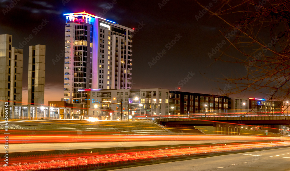 Poster Downtown Charlotte North Carolina USA at Sunrise