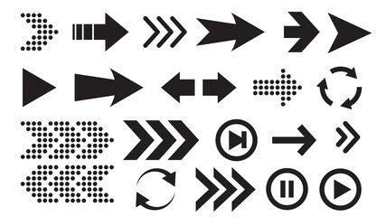 Arrows big black set icons. Arrow icon. Arrow vector collection. Arrow. Cursor. Modern simple arrows. Vector illustration