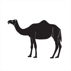 camel vector silhouette black and white