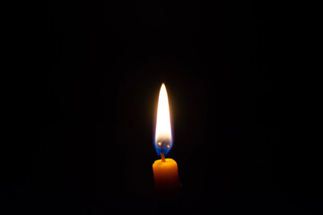 Candles lit at night, using candles when there is no electricity