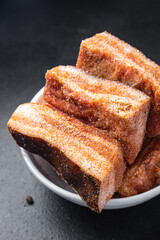 pork bacon piece belly meat fat lard fresh meat spices fresh meal food snack on the table copy space food background 
