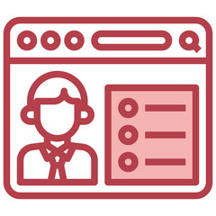 PERSONAL PROFILE red line icon,linear,outline,graphic,illustration