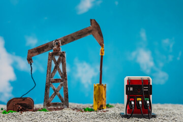 Colorful gasoline diesel fuel dispenser