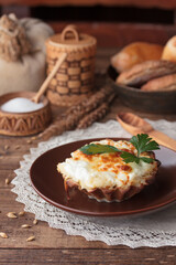 Traditional cuisine of Tver - rye bread bun with filling - zakrepka