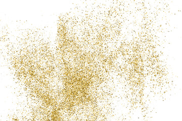 Gold Glitter Texture Isolated On White. Goldish Color Sequins. Celebratory Background. Golden Explosion Of Confetti. Vector Illustration, Eps 10.